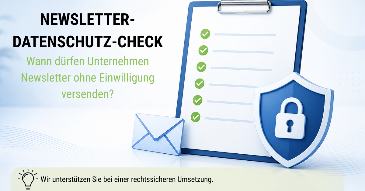 Grafik zum Datenschutz-Check für den rechtssicheren Newsletter-Versand