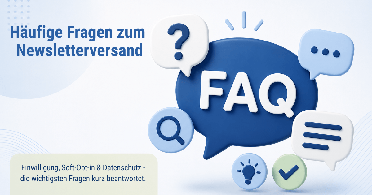 Grafik zu häufigen Fragen zum Newsletter-Versand